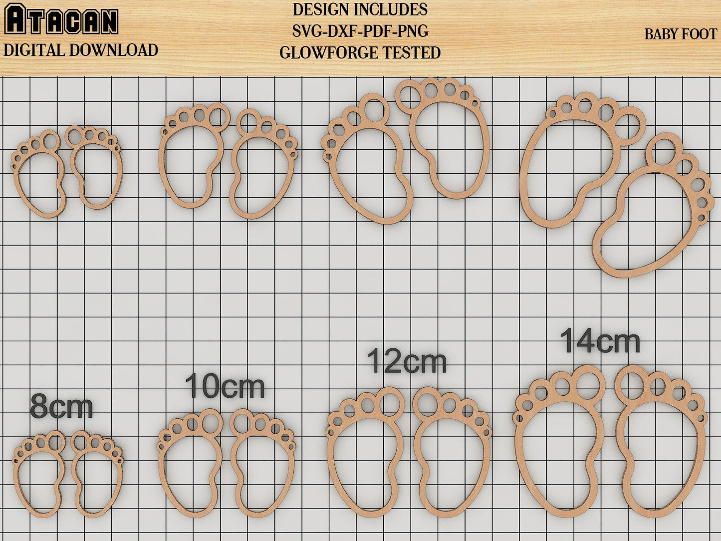 laser cut baby foot feet shapes SVG files Wooden New born birth Decoration 209