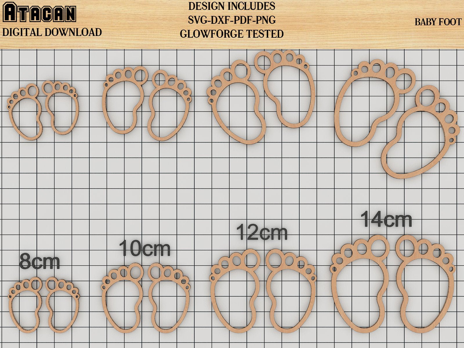 laser cut baby foot feet shapes SVG files Wooden New born birth Decoration 209