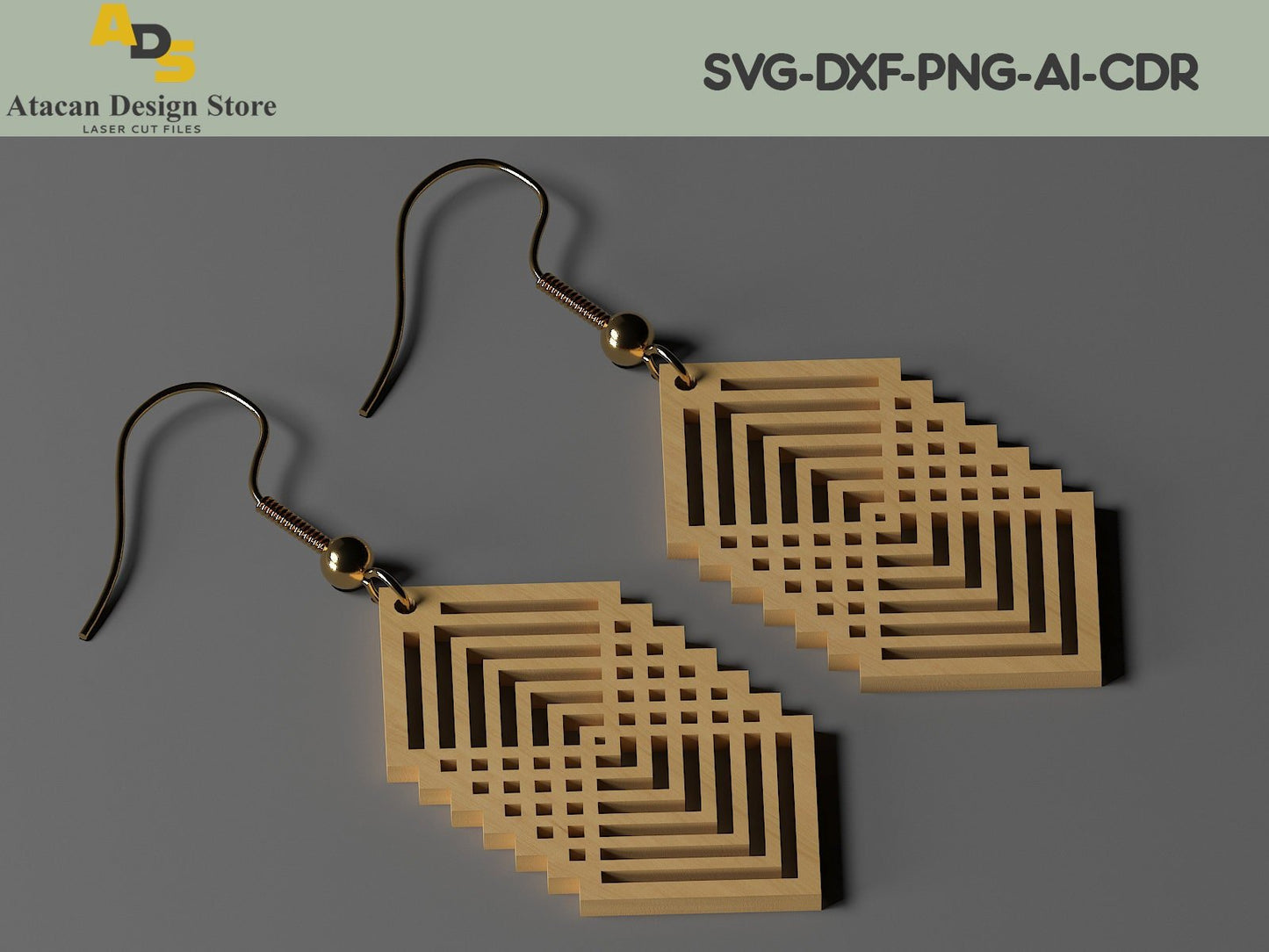 Laser Cut Jewelry Earrings / Teardrop Pendants Vector Files SVG, DXF, CDR ADS219