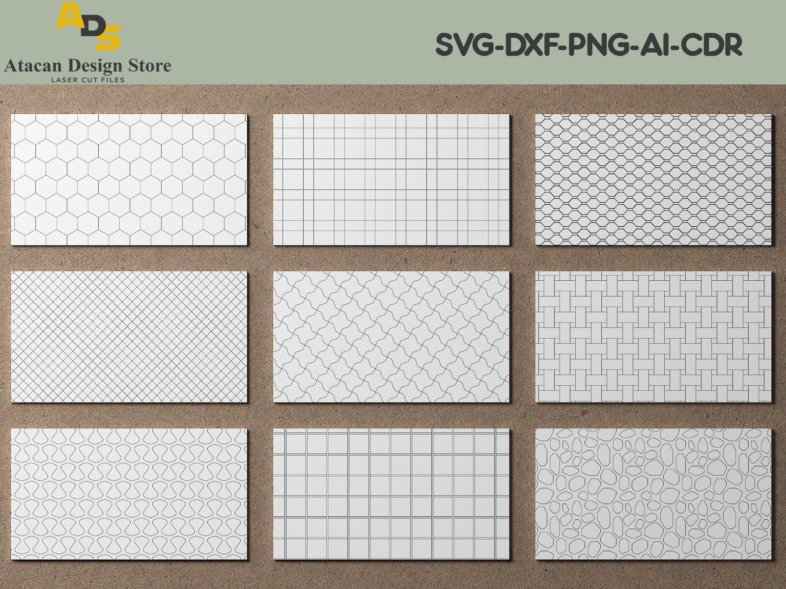 Patterned Drop Files Laser cut Patterned Panel Files / Honeycomb, Checker, Parquet Panel Pa ...