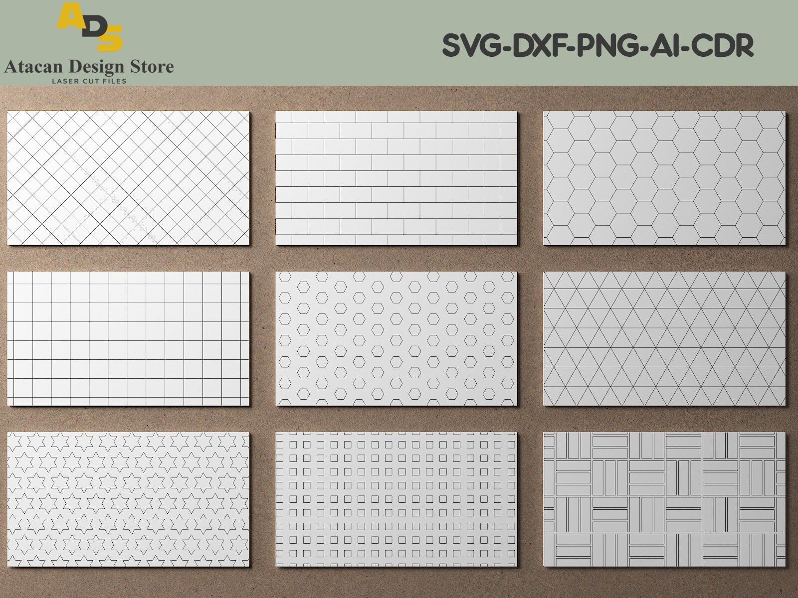 Small Panel Patterns Laser cut Patterned Panel Files / Simple Panel Patterns / Vector Cutti ...