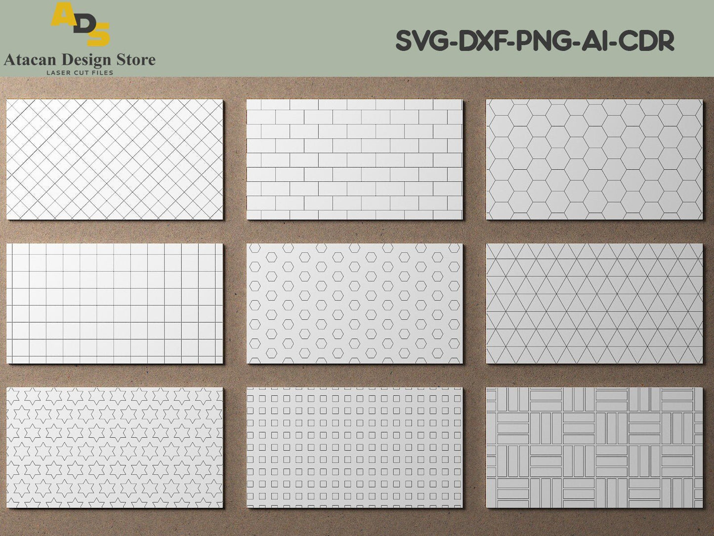 Laser cut Patterned Panel Files / Simple Panel Patterns / Vector Cutting Files 259