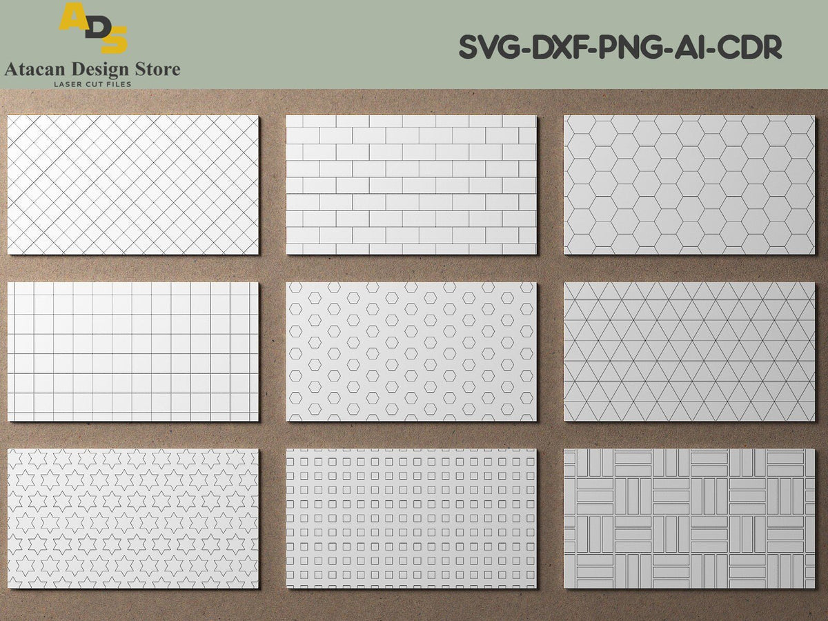 Pane Patterns Laser cut Patterned Panel Files / Simple Panel Patterns / Vector Cutti ...