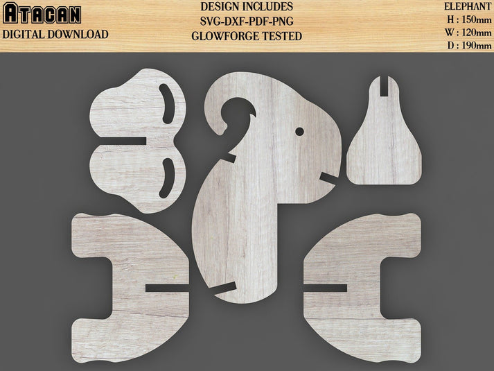 Laser Cut Plywood 3D models / Glowforge cut files / DIY Puzzle / Woode ...