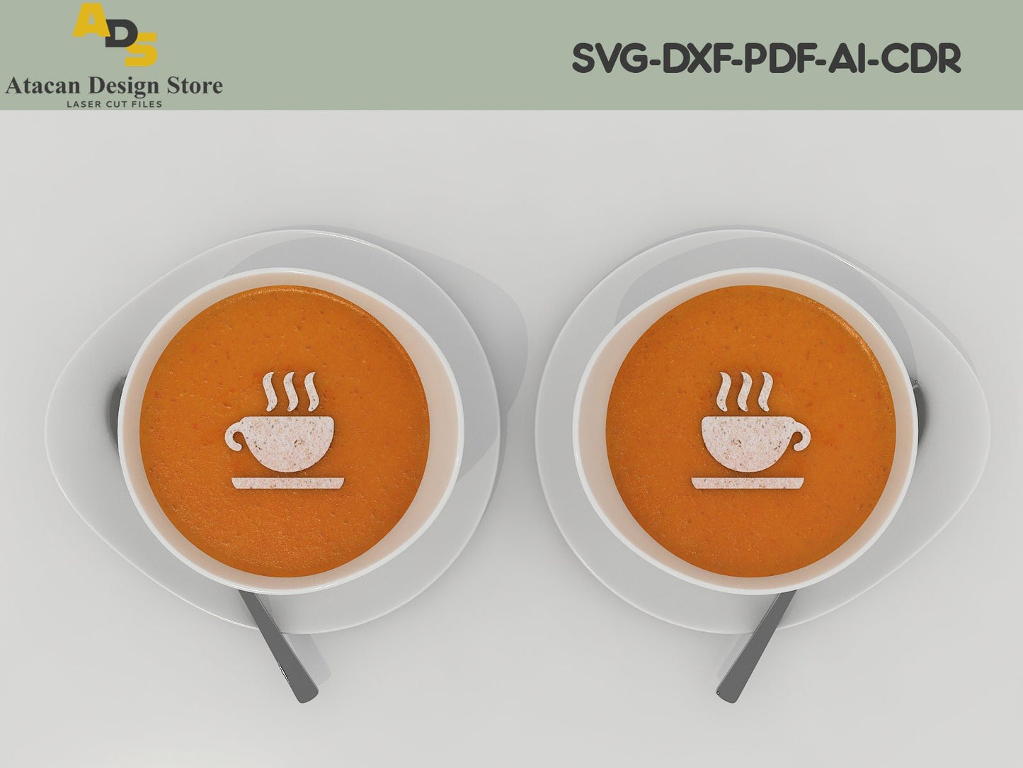 Laser cut SVG files / Cappuccino Coffee Template / Cooking Stencils / Cricut, Glowforge files ADS095