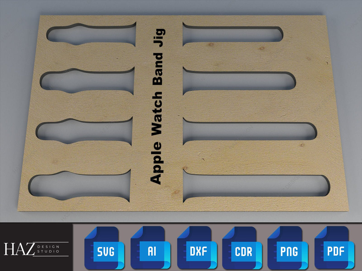 Apple Watch Shell Template.pdf Laser Ready Apple Watch Band Jig Template - IWatch Band Jig 38/40/42/4 ...