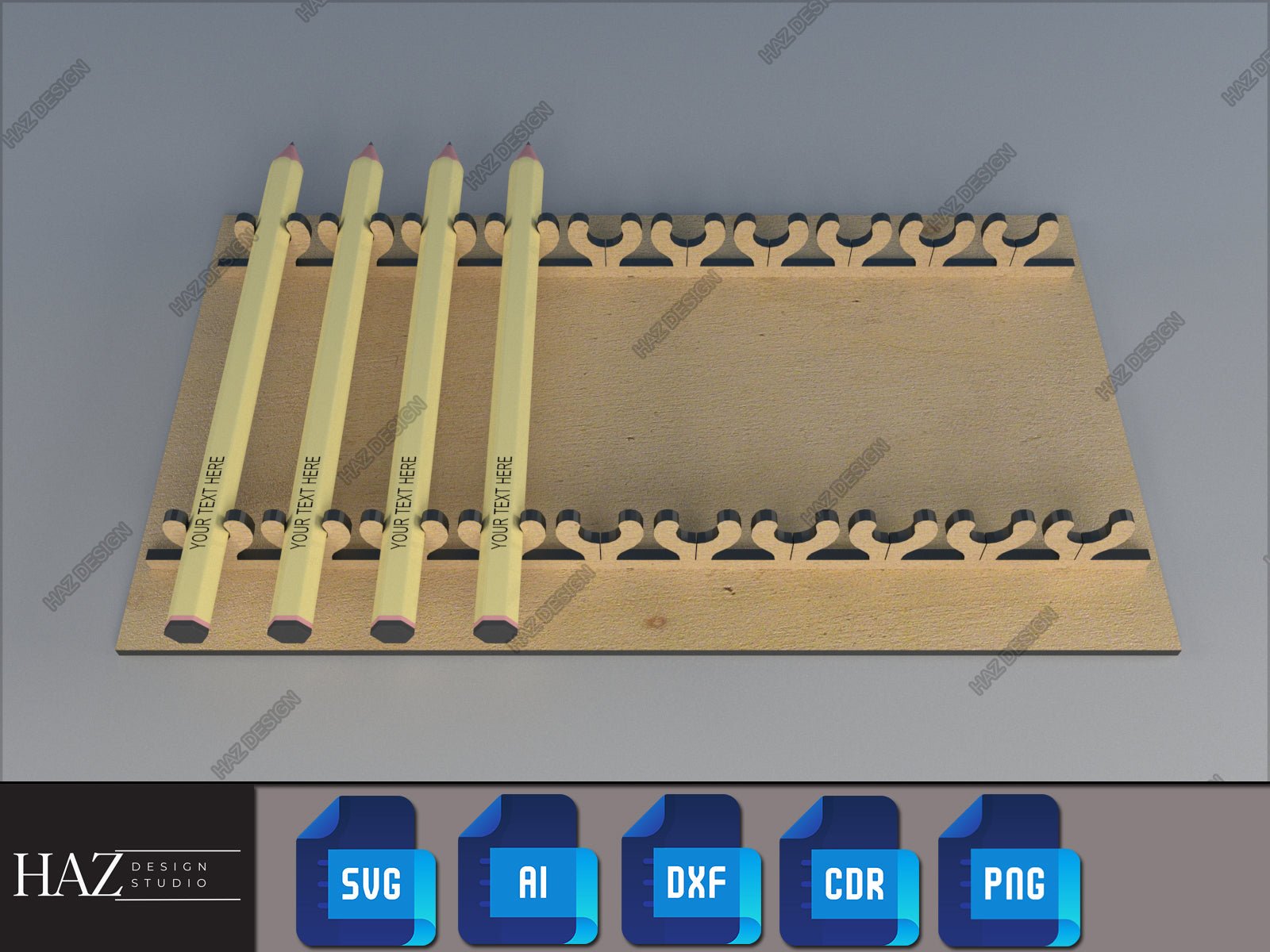 Laser Ready Pencil Jig Template - Jig for Pens - Laser Cut Template SVG DXF PDF Ai 185