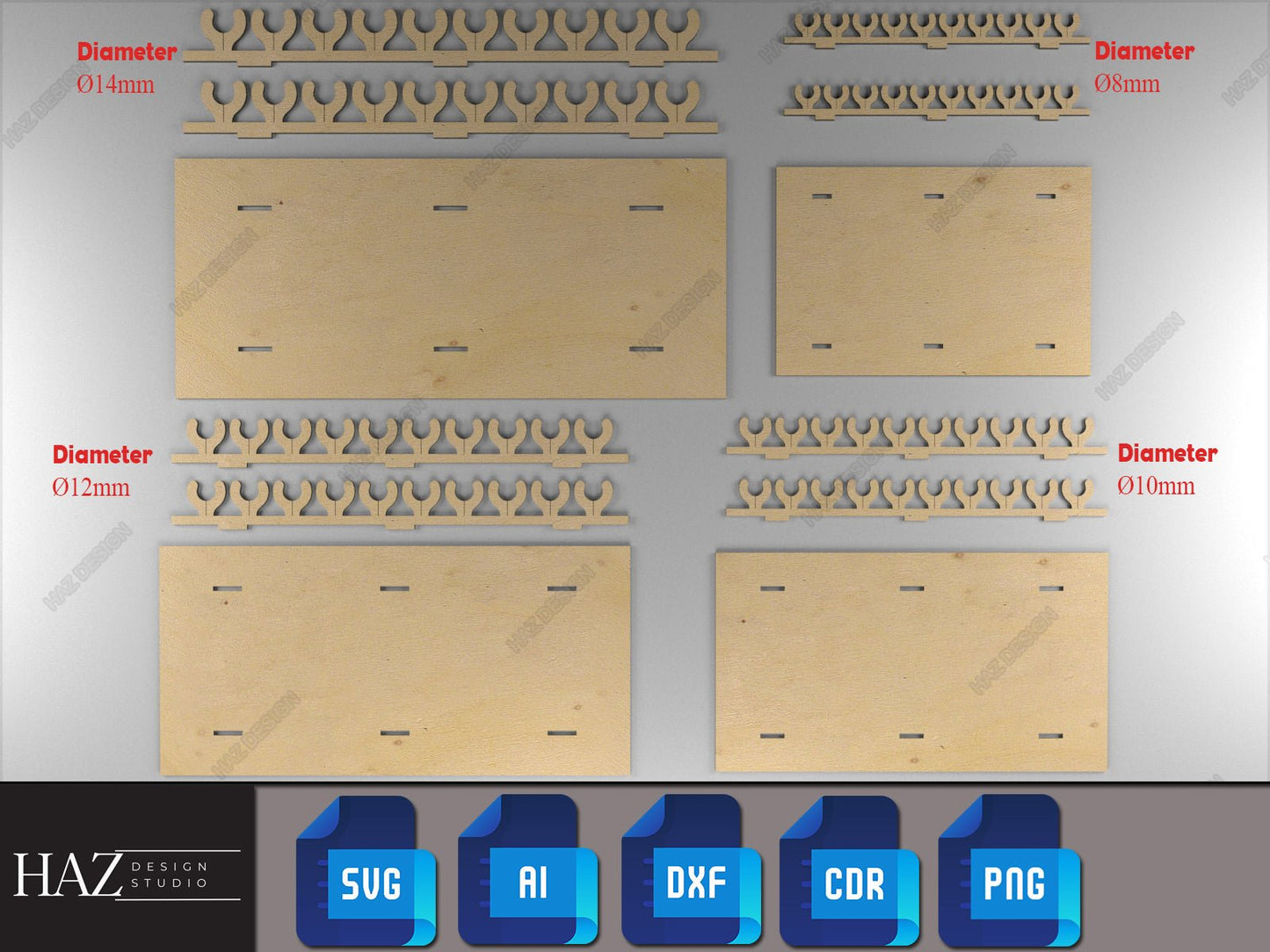 Laser Ready Pencil Jig Template - Jig for Pens - Laser Cut Template SVG DXF PDF Ai 185