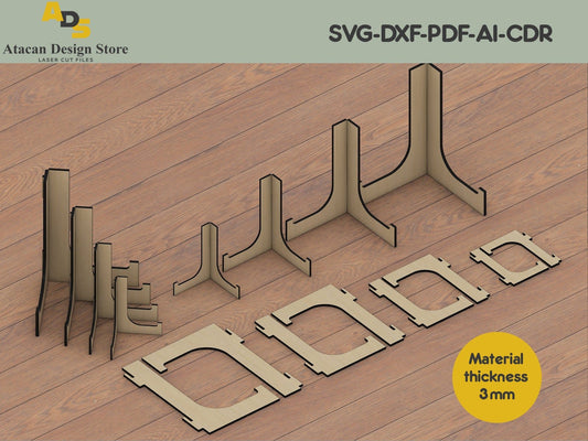 Laser SVG Cut File / Easel Set Multiple Sizes / Easel Stands SVG / Glowforge digital file ADS069