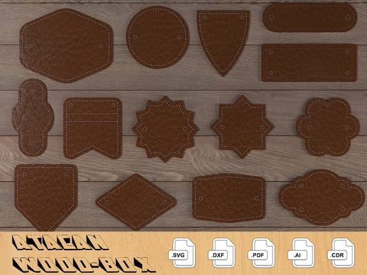 Leather Label Signs / Different Shapes Vector Cut Files / Genuine Leather Sign 310