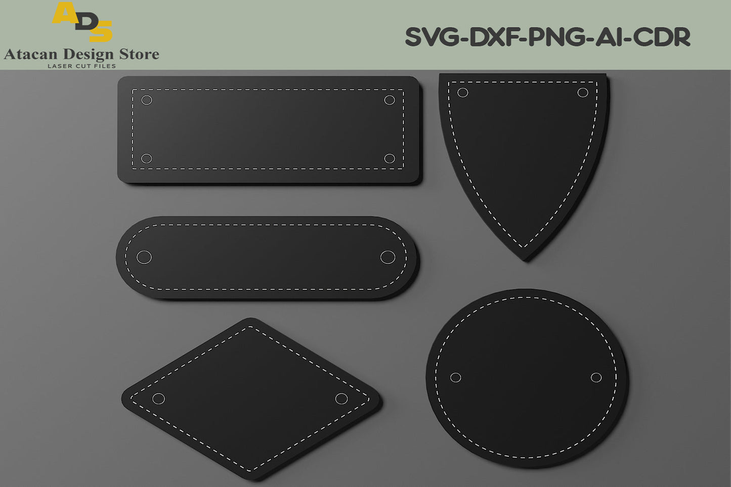 Leather Labels / Laser cut Shapes / Leather Signs / Genuine Leather Logo 276