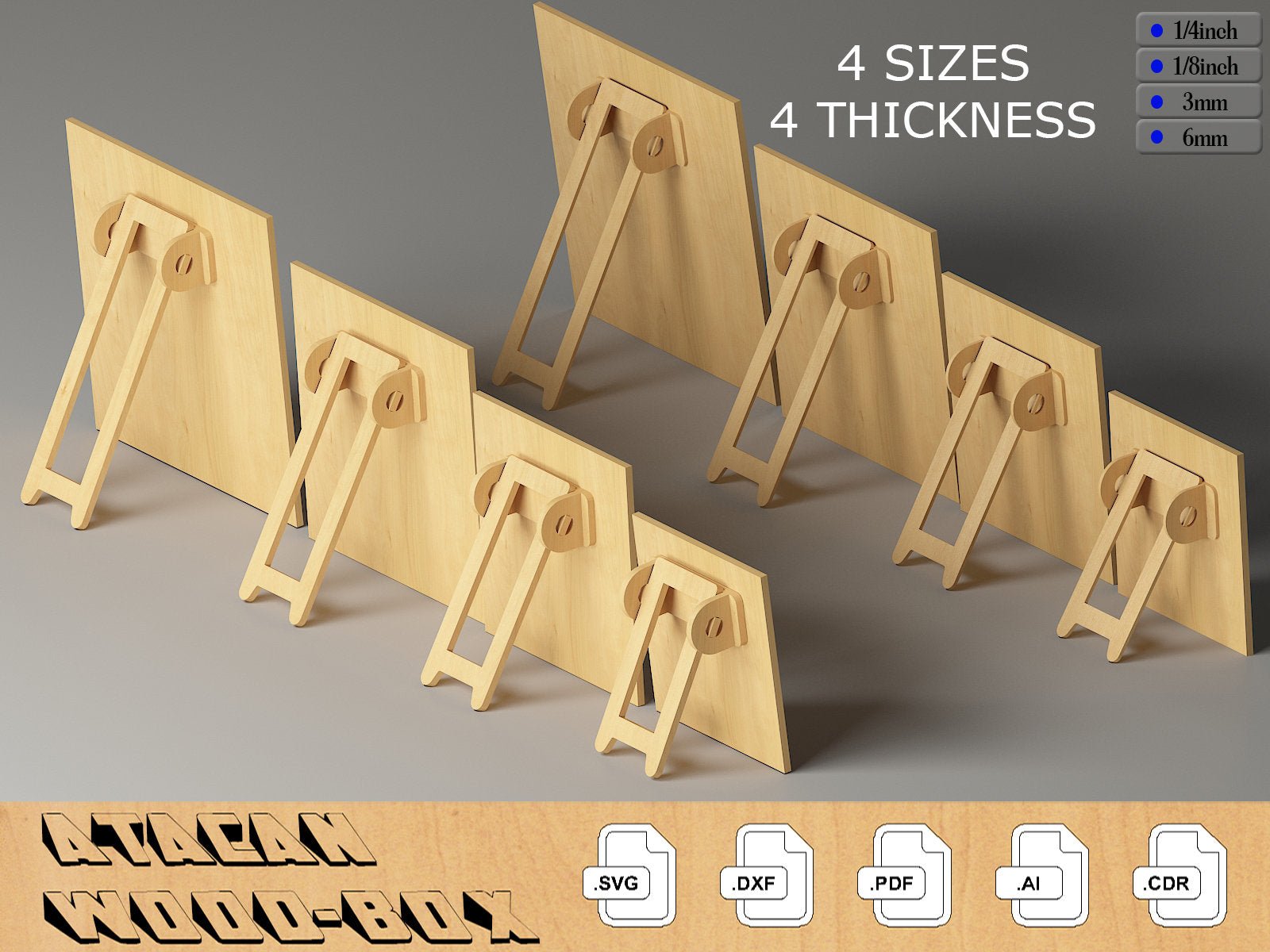 Legs for photo frames / Various Sizes for different frames / Easel Stand Backs / Glowforge Frame / Laser Cut wood picture frame 302