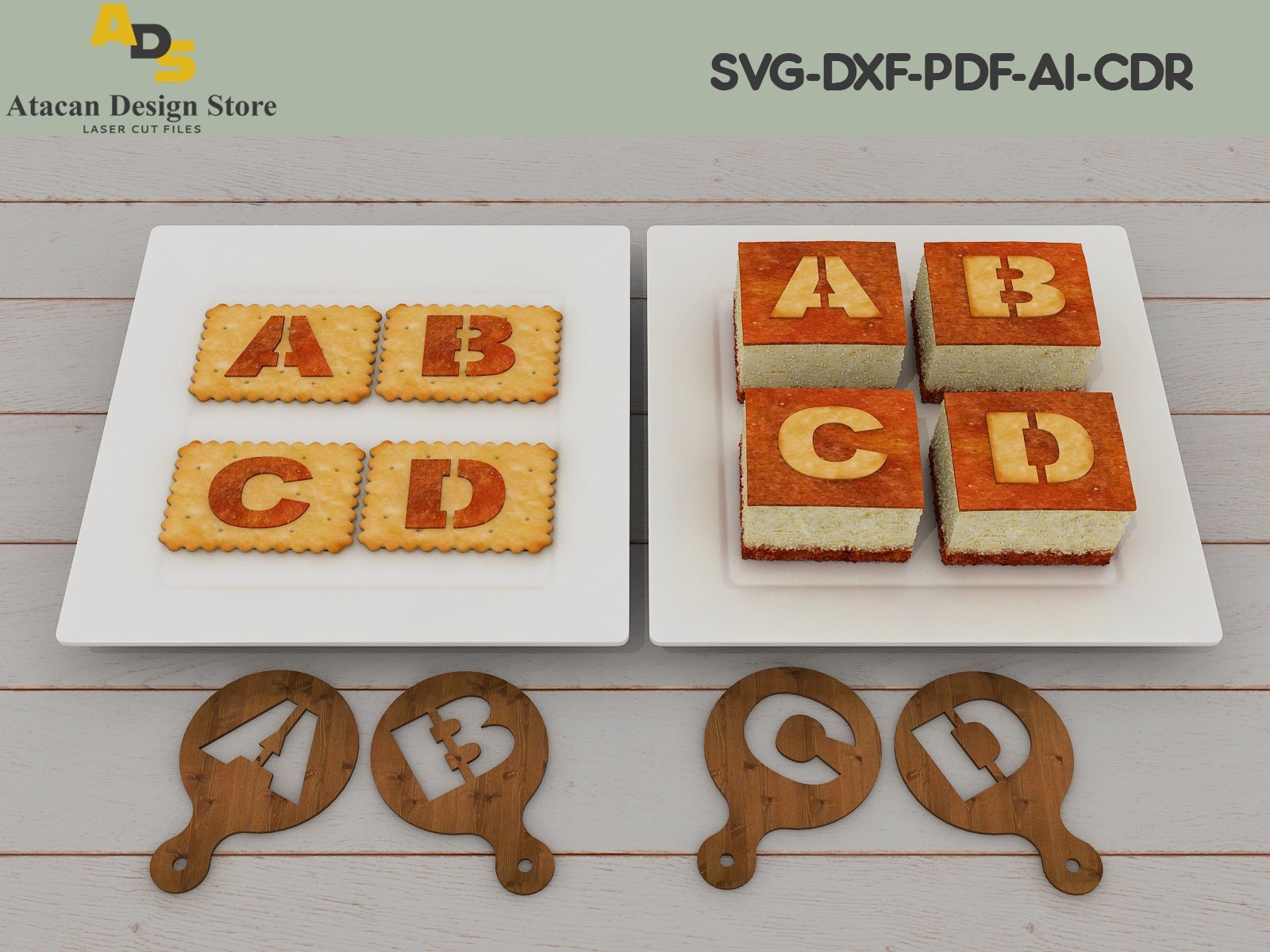 Cooking Club Letter Letters Cooking Stencils for DIY / Uppercase letter Coffee Barista Ste ...