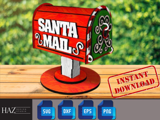 Letters to Santa Claus Post Box- Santa Mailbox Laser Cutting Files Svg Dxf Ai Cdr 197