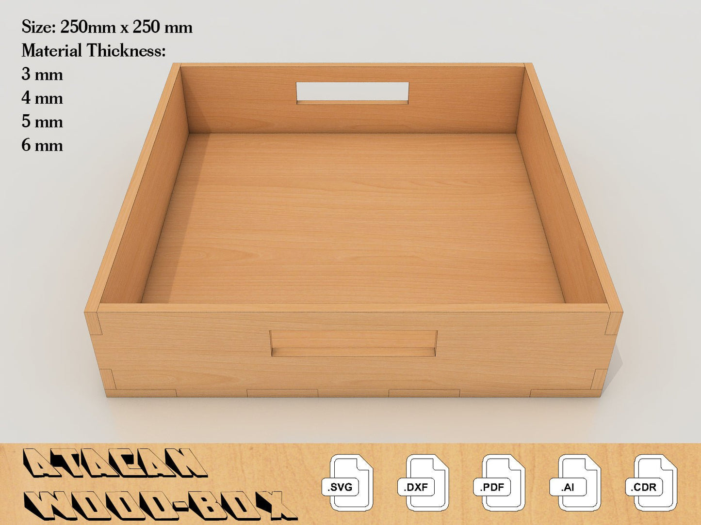 Mini Tray Laser Cut Files / Wood Trays Template / Svg Dxf Cdr Ai Vector Plans Digital Download 071