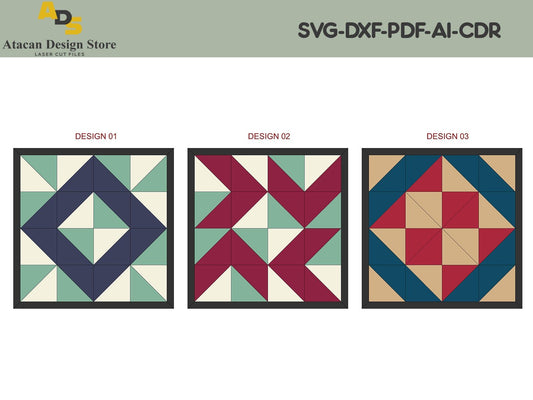 Modern Quilt Patterns / Geometric Quilt Patterns / Digital Vector Files / Quilt Laser Files ADS139