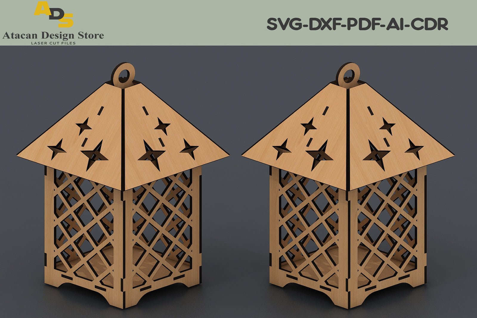 Modern Wood Pendant Lights / Box Tealights / Lampshade and Candle Box / SVG, DXF, CDR 289