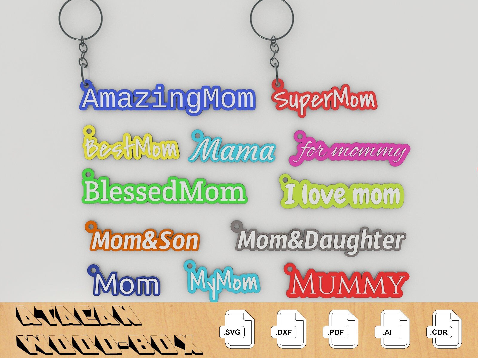 Mom Keychain Designs - Mothers Days Name SVG cut files - Mama Keychain bundle 232