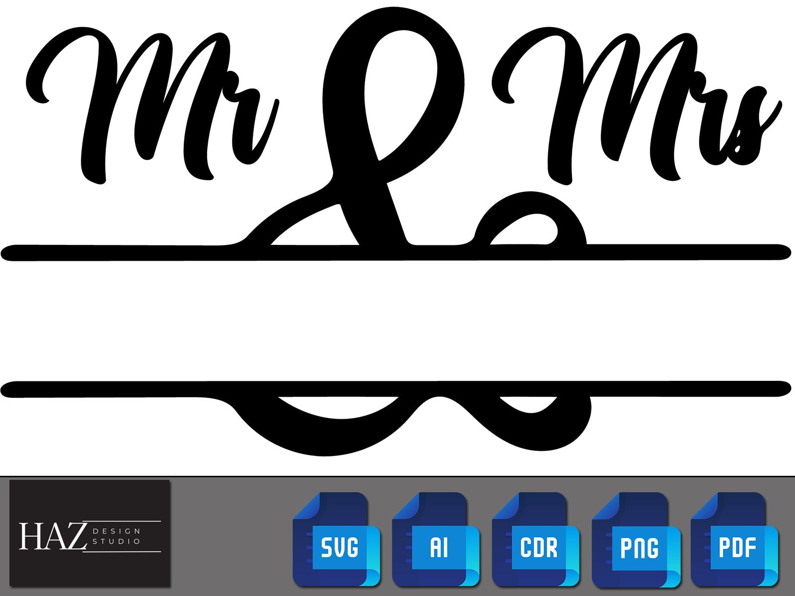 Mr and Mrs SVG / Couple Split Monogram / Bride and Groom Png / Husband Wife Marriage / Wedding Bridge Love / Engagement Png Svg Dxf 163