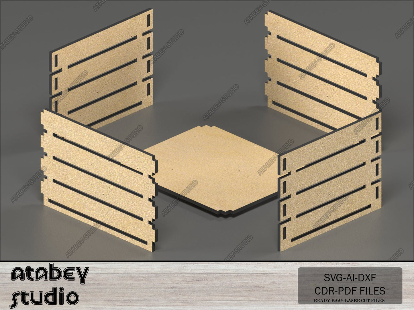 Multiple Size Crate Boxes - Wooden Crates Laser Cut Files - DIY Fruit Box Set - Toy Tools Storage Svg Dxf Cdr Ai 567