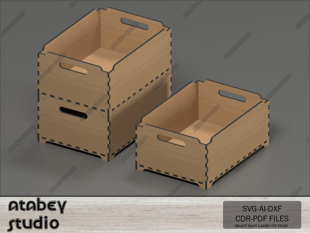 Stackable Boxes Laser Multiple Size Stackable Box - Modular Storage Boxes - DIY Laser Plans ...