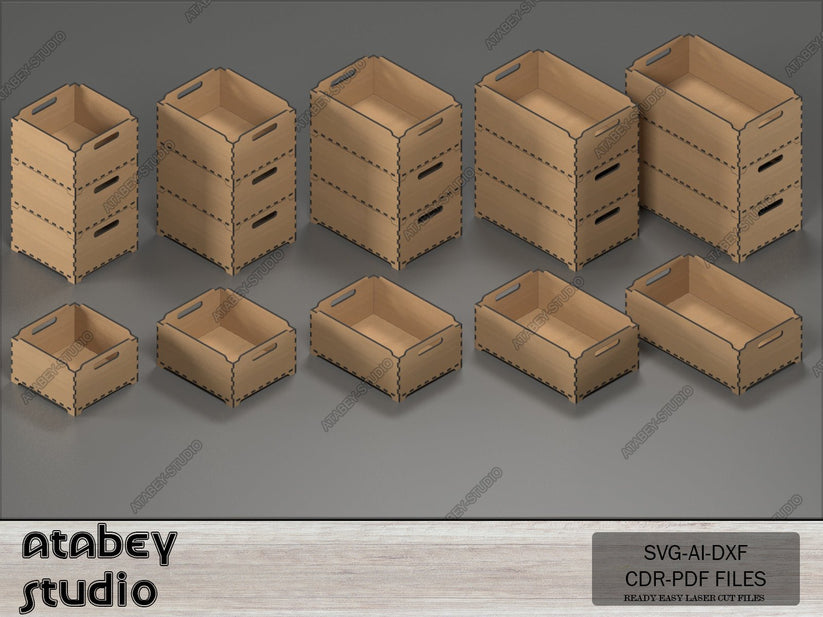 Multiple Size Stackable Box - Modular Storage Boxes - DIY Laser Plans ...