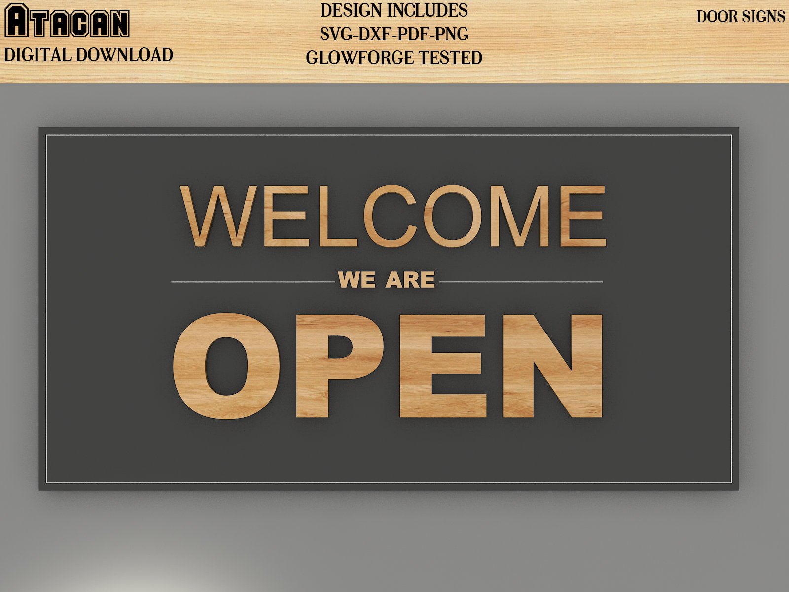 Open Closed Shop Sign SVG Cut Files, Welcome We're Open, Sorry We're C ...