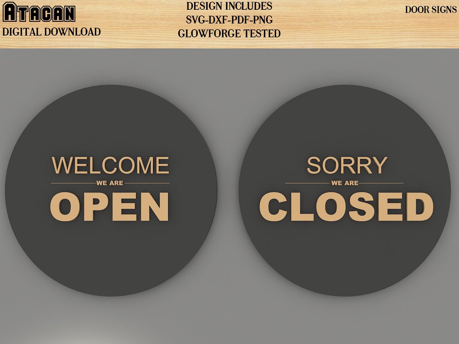 Open Closed Shop Sign SVG Cut Files, Welcome We're Open, Sorry We're C ...