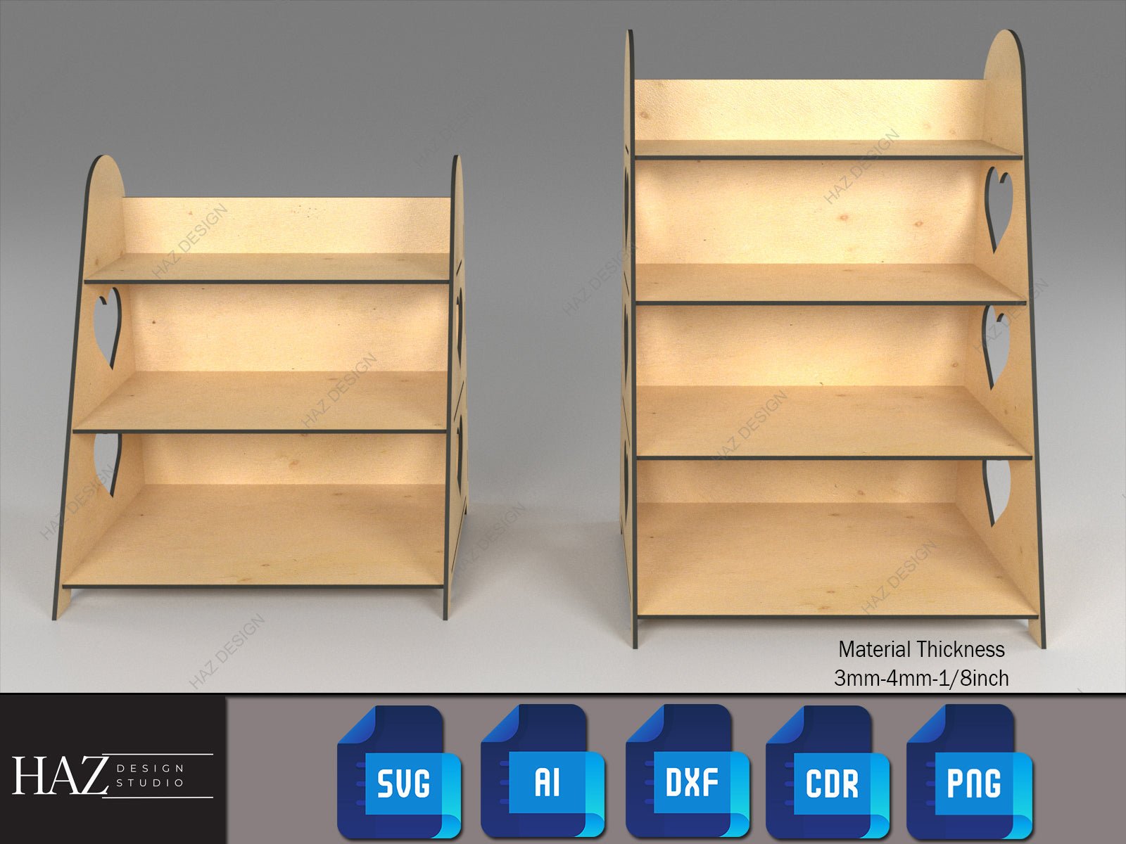 Organize and Showcase with 4 Tier Shelving / Gift Card Display Holder / Retail Counter Display / Laser Cut Wooden Shelves 184