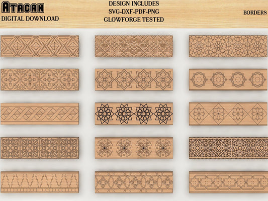 Ornamental BORDER files for creating Frames / Border laser cut files / Dxf,Png,Pdf,Svg files 186