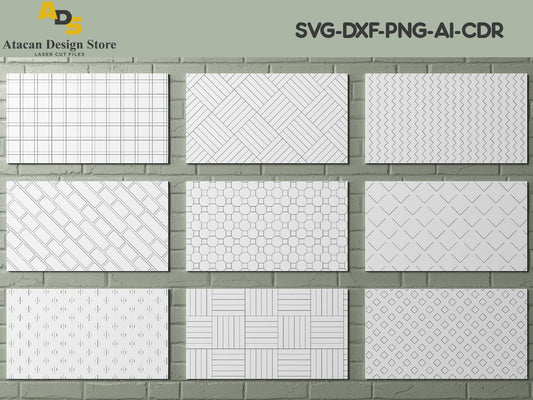 Pattern Design Set / Diamond, Cross, Checker, Parquet Panel Patterns / Laser Cut Svg Dxf Cdr Files 262