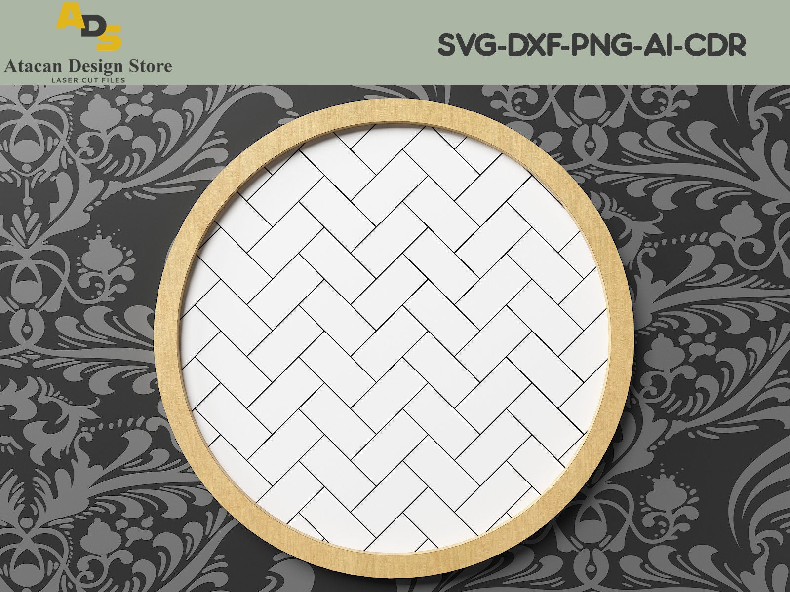 Patterns and Frame for Lightburn, Glowforge / Herringbone, Tiles, Honeycomb and Cross Pattern SVG239