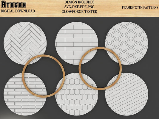 Patterns for Glowforge svg Herringbone Diamond Tile Brick Roof and Wood lines Pattern laser cut files 155