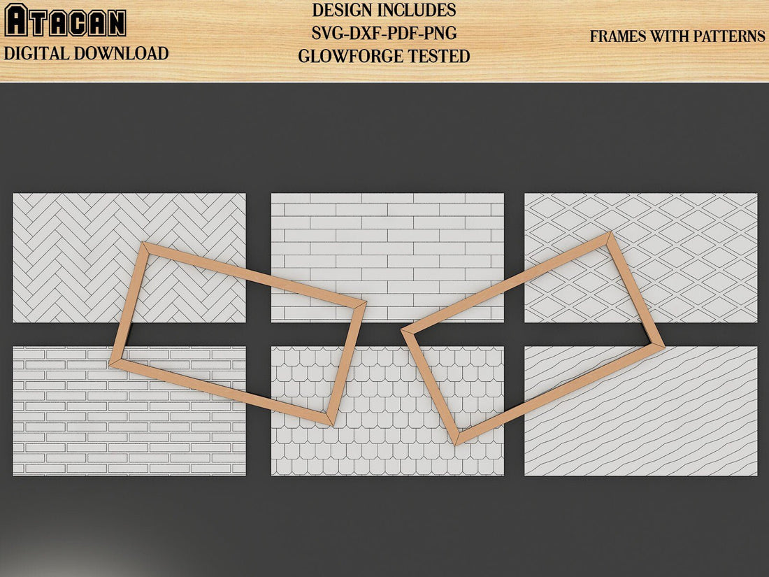 Patterns for Glowforge svg Herringbone Diamond Tile Brick Roof and Woo ...