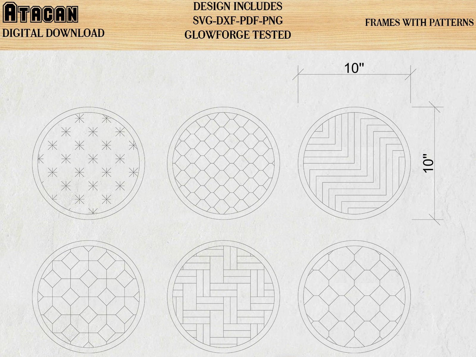 Patterns for Glowforge svg Herringbone Diamond Tile Star and Honeycomb Pattern laser cut files 151