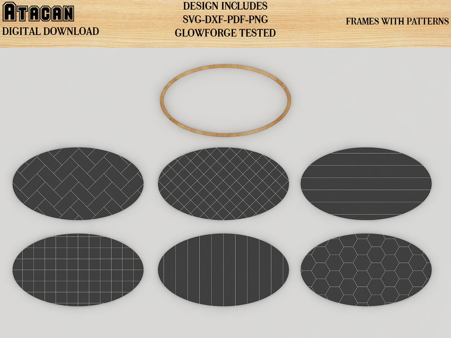 Patterns for Glowforge svg Herringbone Diamond Tile Star and Honeycomb Pattern laser cut files 154