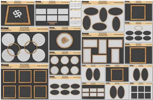 Patterns for Glowforge svg - Herringbone Subway Tile - Hexagon Pattern laser cut files 419