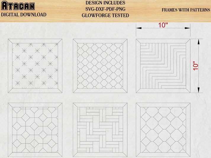 Patterns for Glowforge svg Herringbone Wire netting Diamond Tile Brick ...