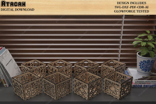 Pencil Holder Bundle - Laser Cut Files - SVG+DXF+PDF+Ai - Glowforge Files - Instant Download 376