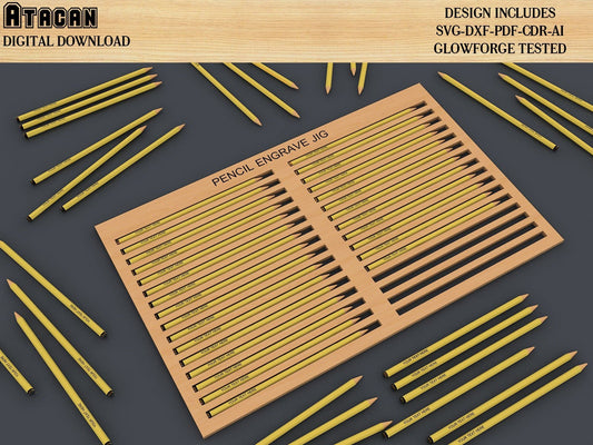 Pencil Jig SVG File / Digital Pencil Jig File / Easy to use Glowforge files and laser cut files 365
