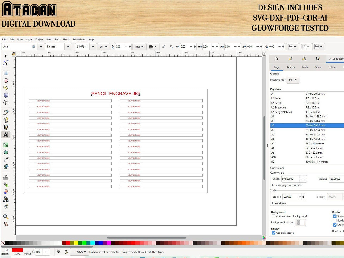 Pencil Jig SVG File / Digital Pencil Jig File / Easy to use Glowforge files and laser cut files 365