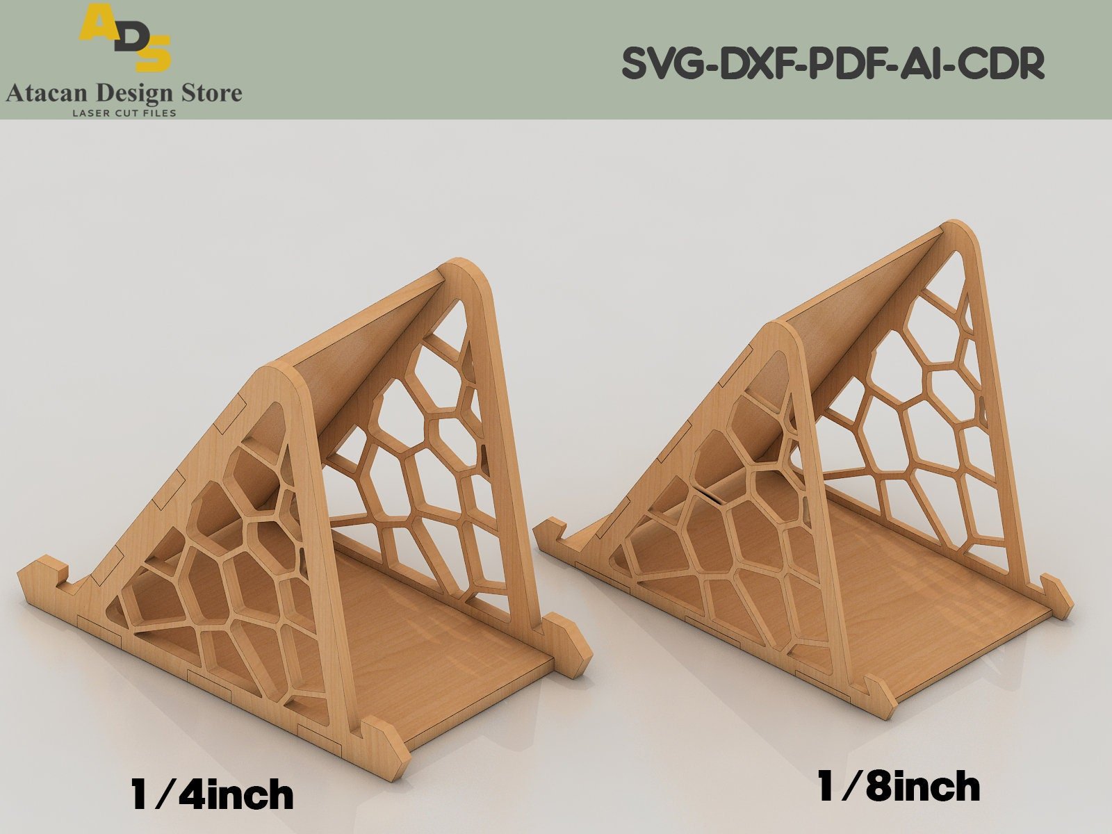 Phone Stand Laser Cut Files /Laser ready / Easy laser cut template / Glowforge laser cut pattern ADS113