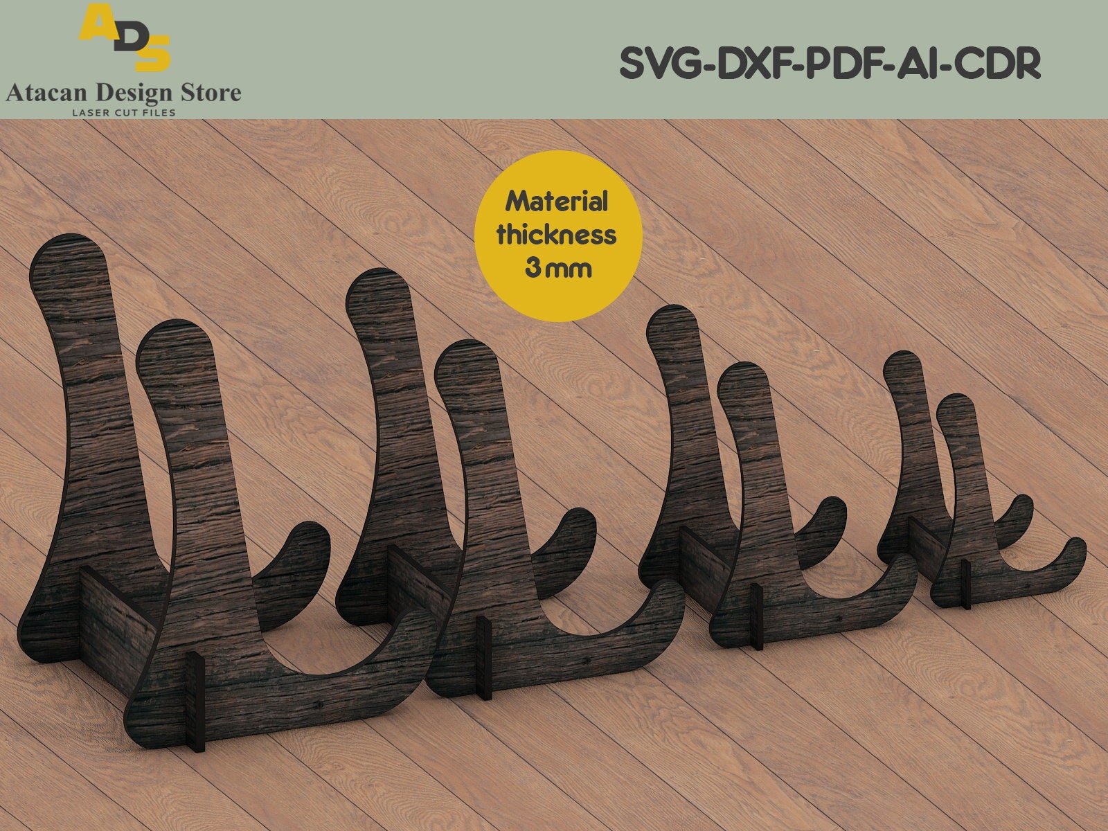 Picture Frame Stand / SVG Easel Stand / Laser cut svg dxf files / Cnc ...