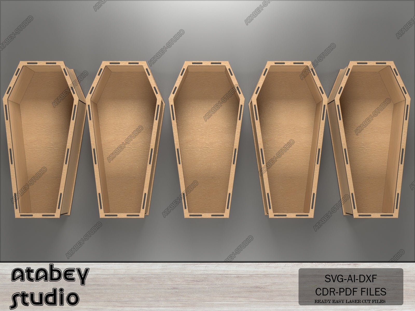Plywood Coffin with Lid - Coffins Design Halloween Decoration, Simple Assembly - Multiple Thickness Options