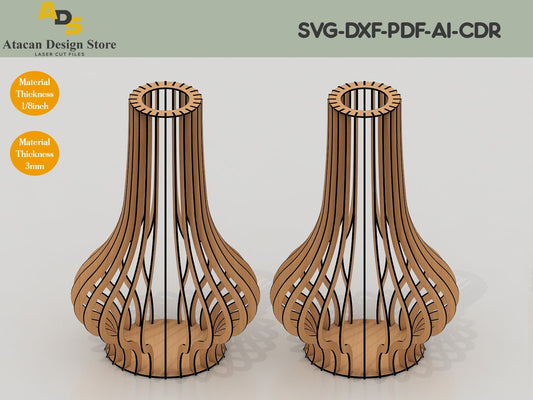 Plywood flower vase vector file / Vase Glowforge Design / Laser cut rose flower stand svg files ADS163