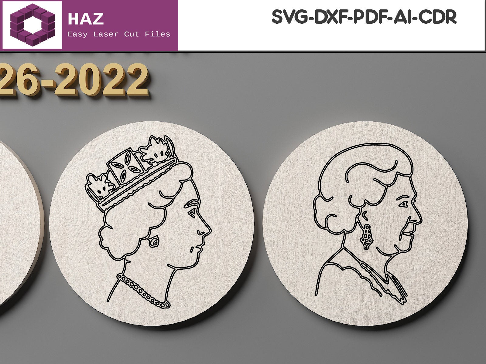 Queen Elizabeth / Platinum Jubilee / Queen of England / Elizabeth Windsor Dxf Svg Ai Cdr 010