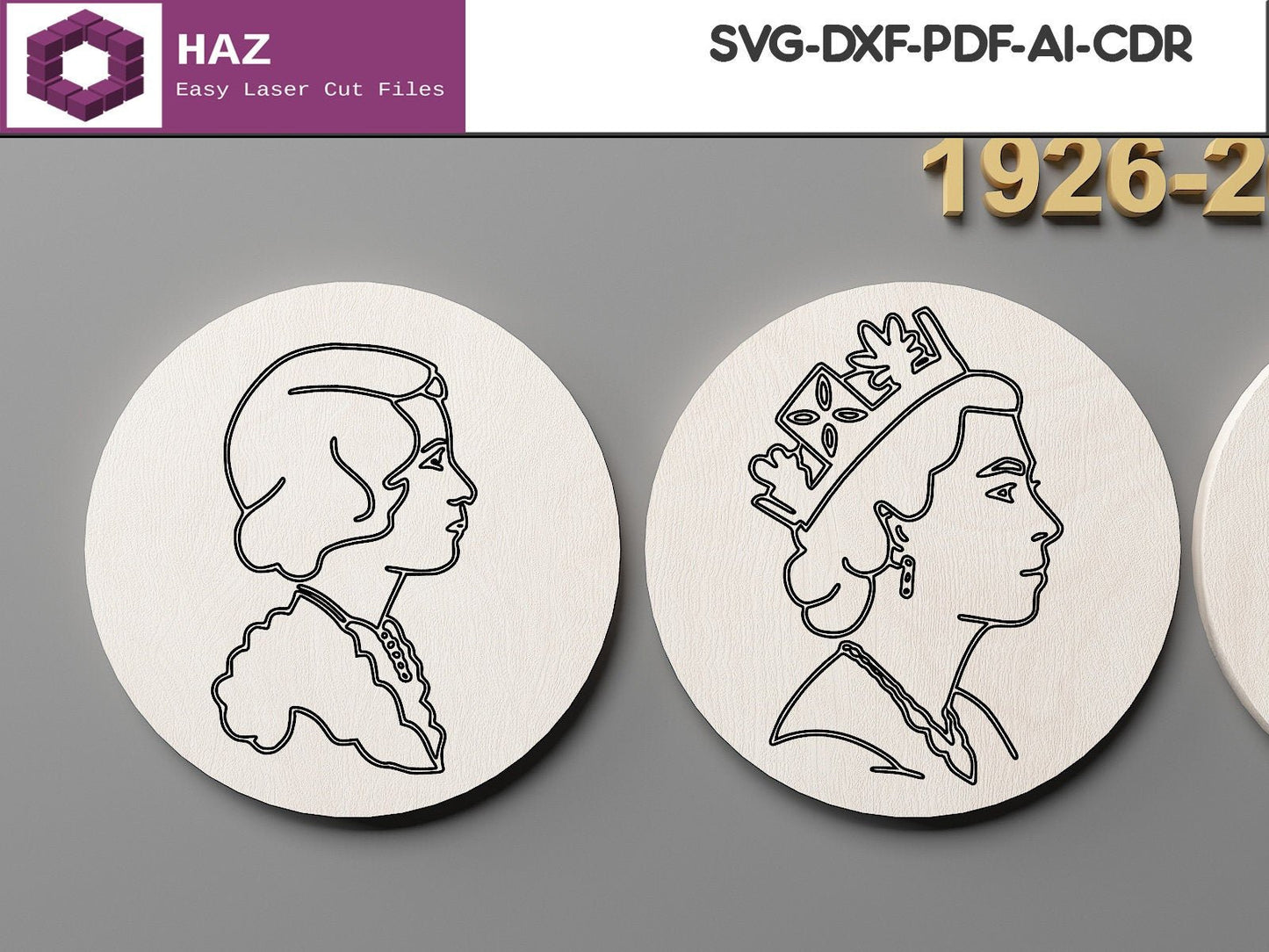 Queen Elizabeth / Platinum Jubilee / Queen of England / Elizabeth Windsor Dxf Svg Ai Cdr 010