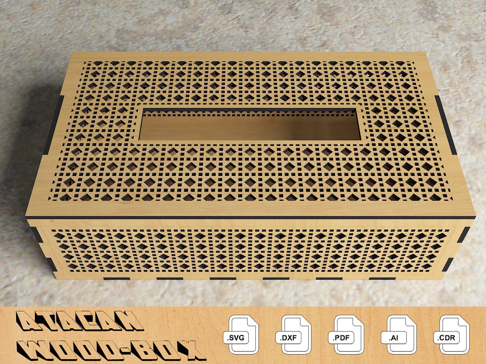 Rattan Cane Decorative Box Templates, Laser cut files, box svg, glowforge files 235
