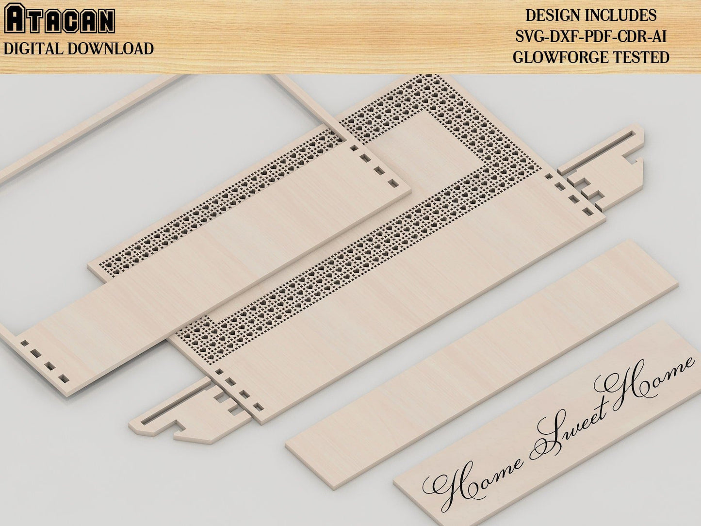 Rattan Cane Key Holder - Keychain Hanger Laser Cut Files - Glowforge SVG Files - Instant Download 402