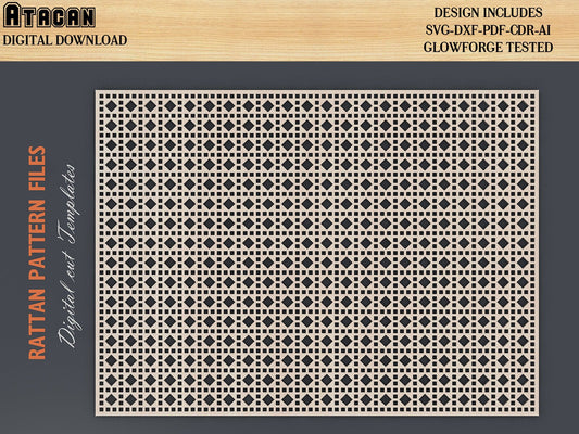 Rattan Cane Laser Cut Files / Digital Wicker Pattern Cutting File for Glowforge 396